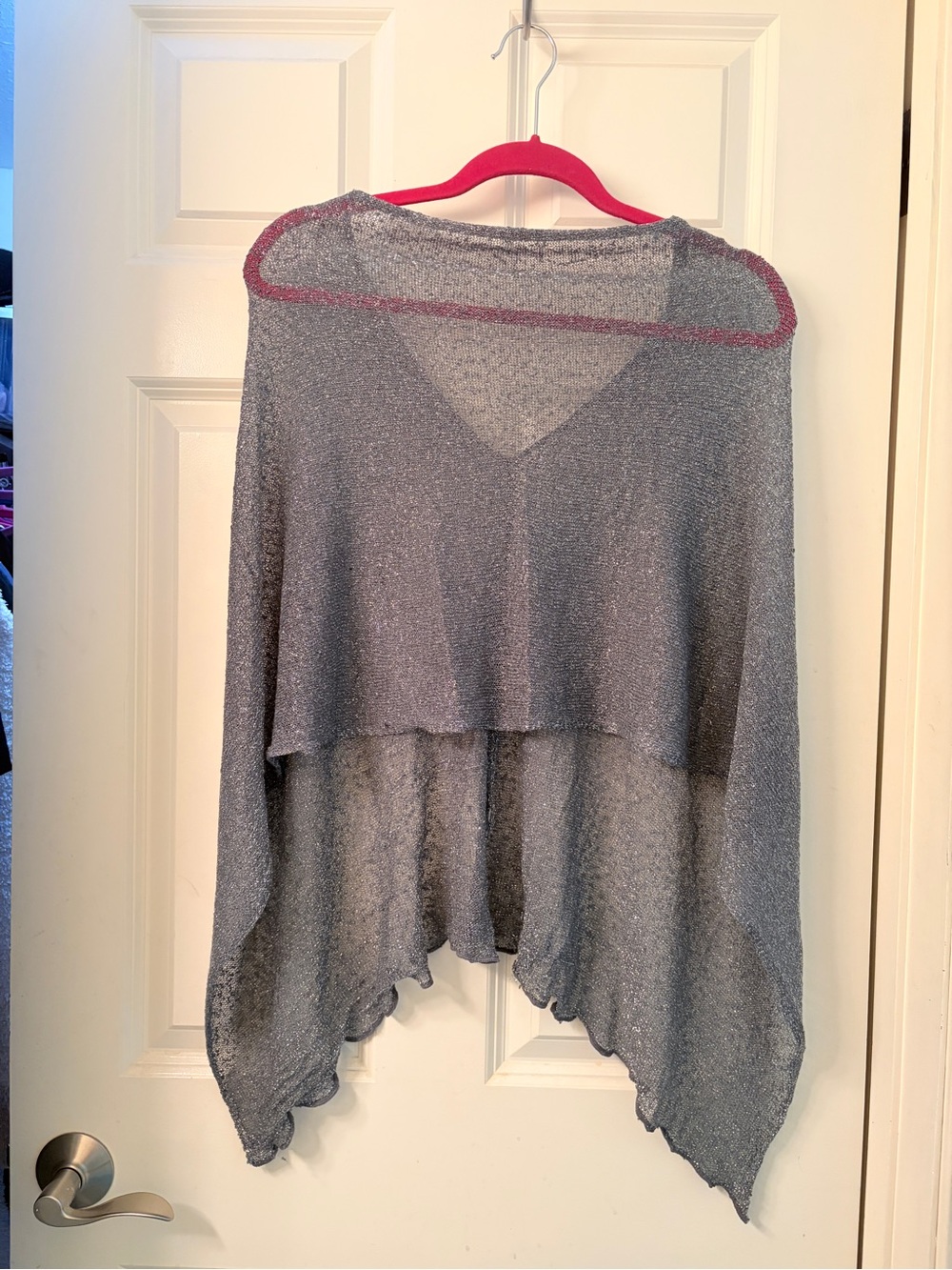 Sheer knit silver & black poncho scarf